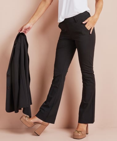 flared fit broek travelstof