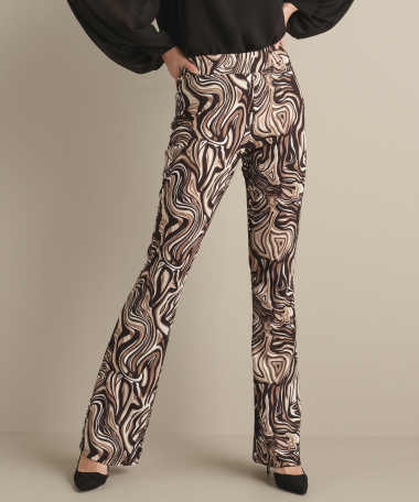 Flared broek met abstracte print
