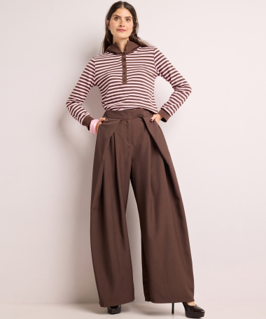 wijde pantalon met plooien