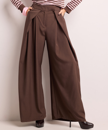 wijde pantalon met plooien