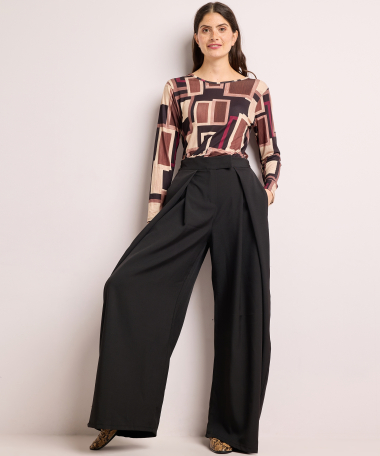 wijde pantalon met plooien