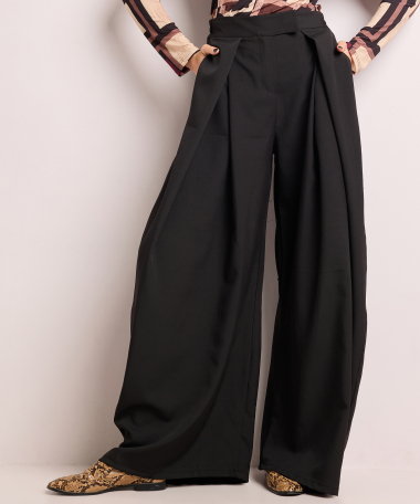 wijde pantalon met plooien
