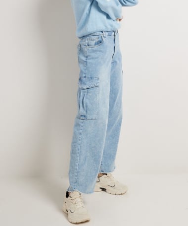 wide fit stretch jeans cargo