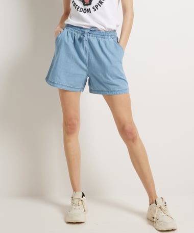 wide fit denim short