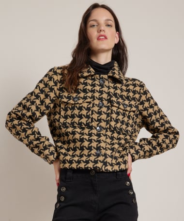tweed jasje met kraag