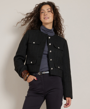 tweed jasje kort met knopen