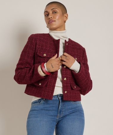 tweed jasje kort met knopen