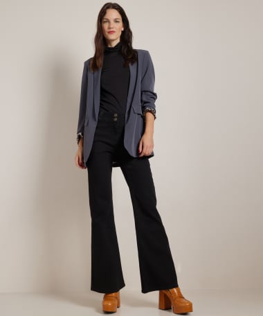 blazer met panterprint voering