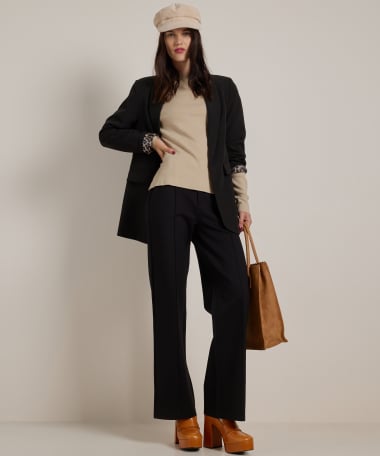 blazer met panterprint voering