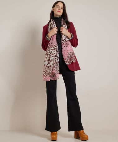 blazer met panterprint voering