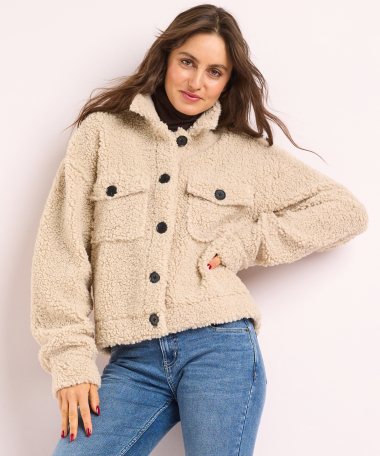teddy blazer met knopen