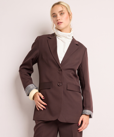 blazer met geruite voering
