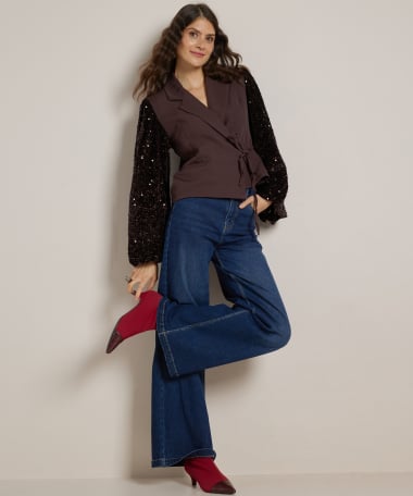 overslag blazer glittermouw