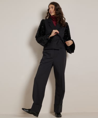 overslag blazer glittermouw