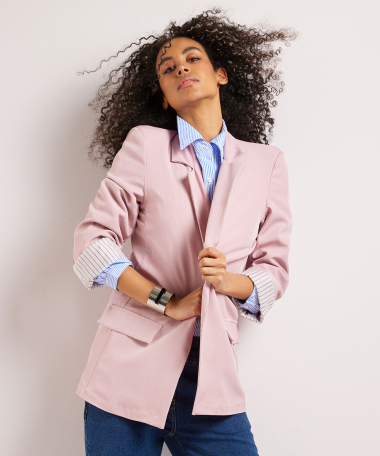 blazer met strepen voering 