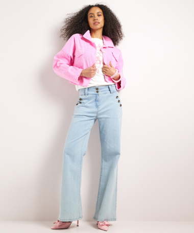 roze jasje met ribbelstructuur