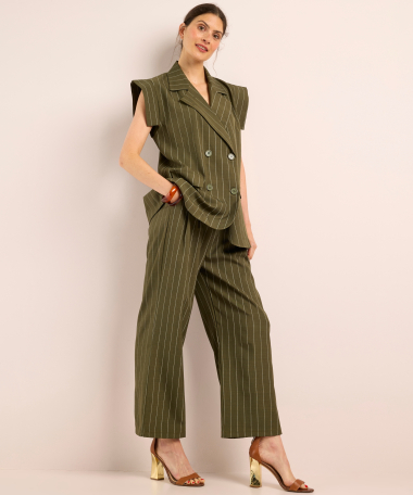 mouwloze blazer met strepen