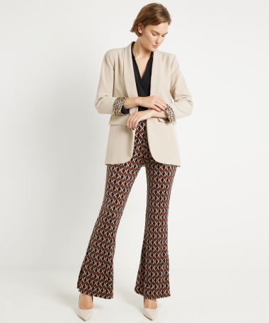 blazer met panterprint voering