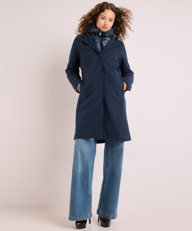 wollook trenchcoat met capuchon