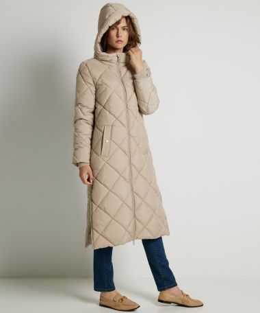trendy lange jas puffer