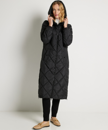 trendy lange jas puffer