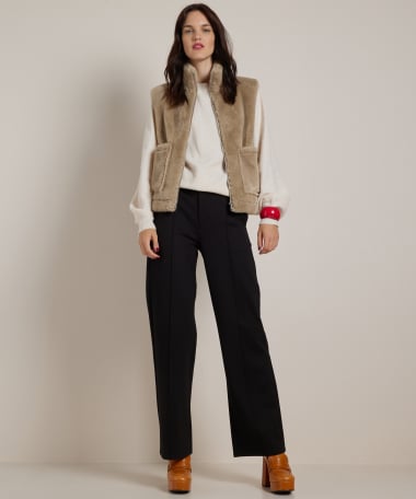 fake fur gilet met rits