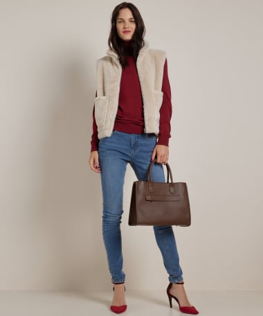 fake fur gilet met rits