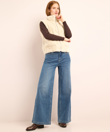 faux fur gilet met rits