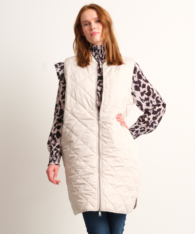 lange doorgestikte bodywarmer