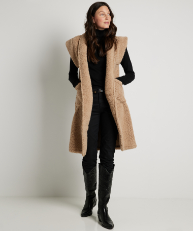 uni teddy gilet lang