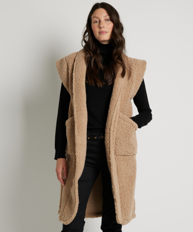 uni teddy gilet lang