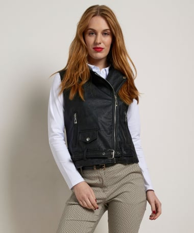 lederlook gilet