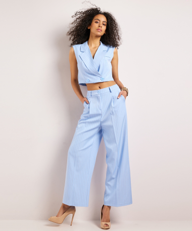 kort gilet met strepen dessin