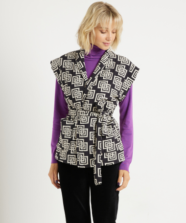 gilet met strikceintuur