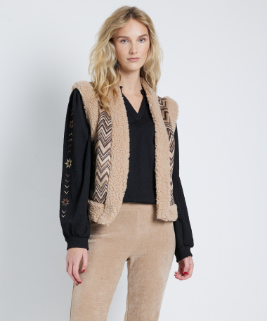 teddy gilet zigzag dessin
