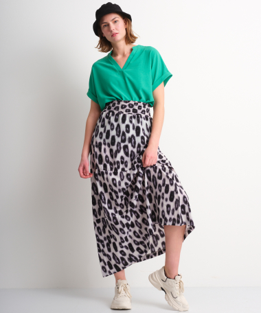 lange rok met panterprint