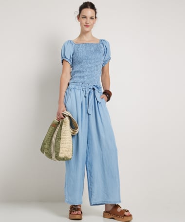 smock top denimlook