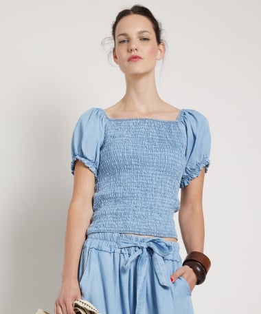 smock top denimlook