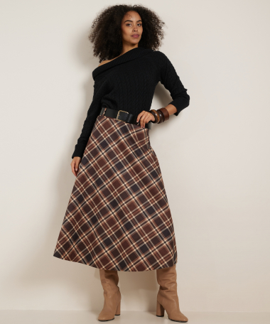 midi rok dessin met riem