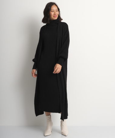 Set: jurk met col en vest