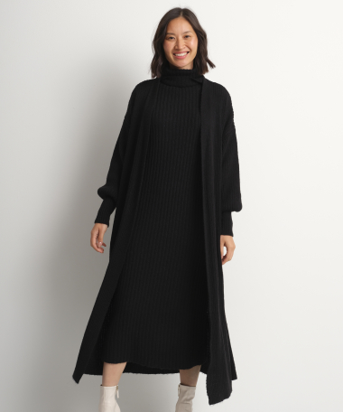 Set: jurk met col en vest