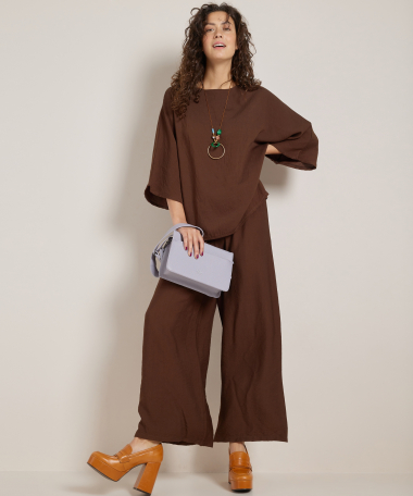 wide fit set: top met broek