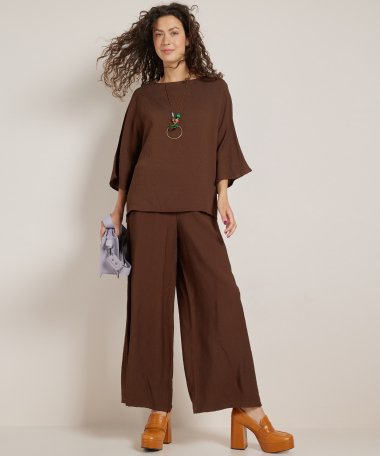 wide fit set: top met broek