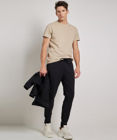 uni broek met elastische boord