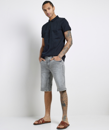 slim fit jogg denim bermuda