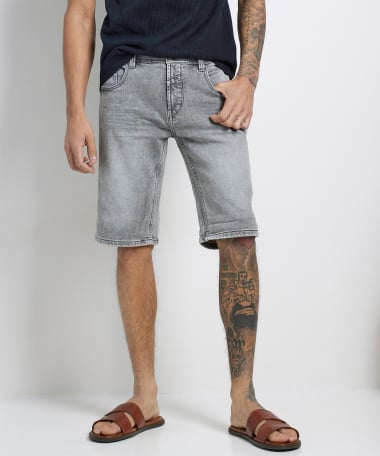 slim fit jogg denim bermuda