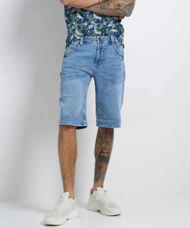slim fit jogg denim bermuda