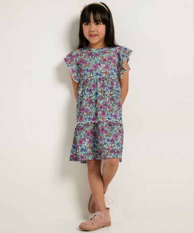 ruche jurk met bloemenprint
