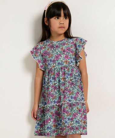 ruche jurk met bloemenprint