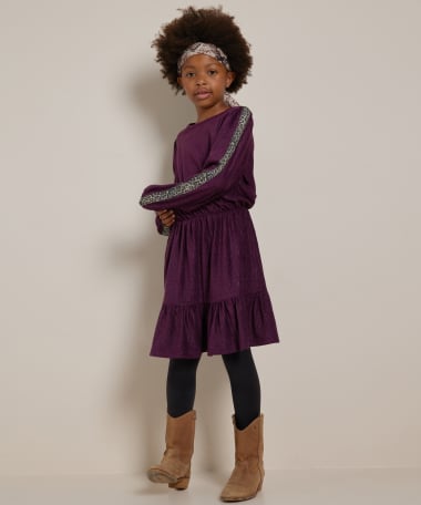 velvet jurk met panterprint tape